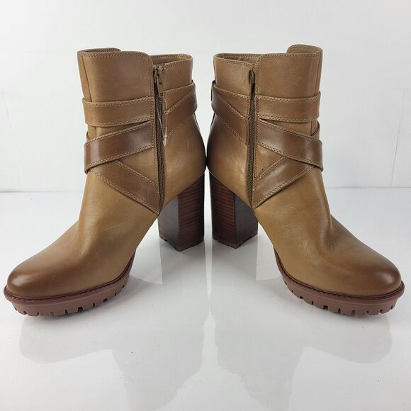 Naturalizer Lyra Boots Leather Buckle Lug Sole Heel Booties Size 10 - Picture 13 of 16